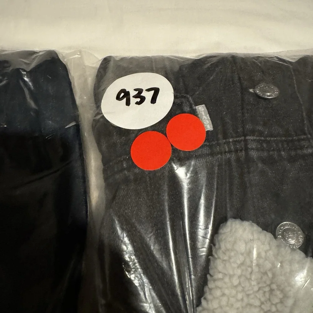 Levi's SIlvertab Black Denim Jacket Sherpa Collar - Boys Youth Small 8-10 YRS.
